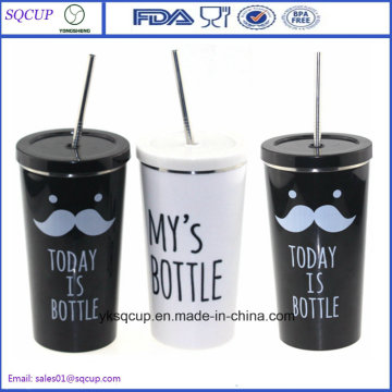 Factory Price Double Wall Stainless Steel Starbucks Travel Mug or Tumbler with Straw, Coffee Thermos Tumbler with Metal Straw and Logo